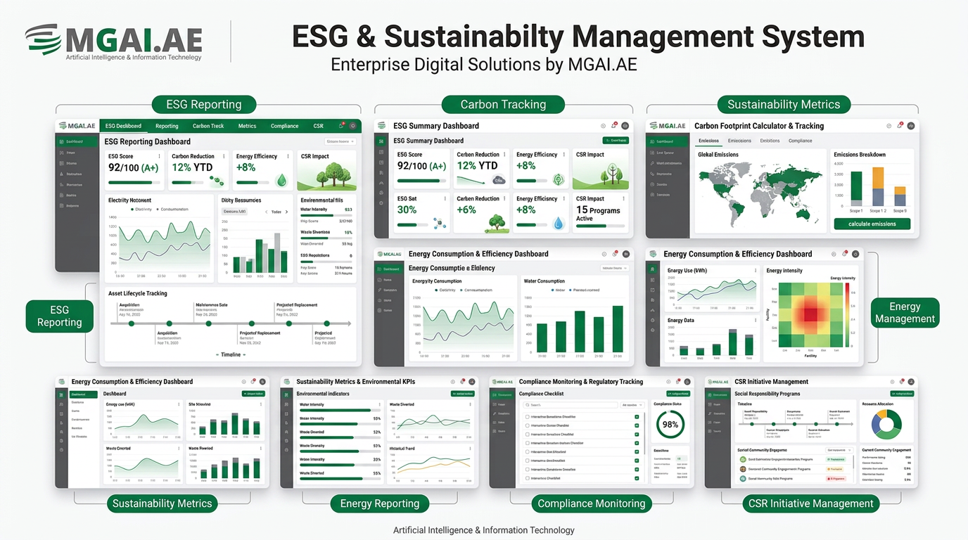 ESG & Sustainability Management System dashboard deployment preview