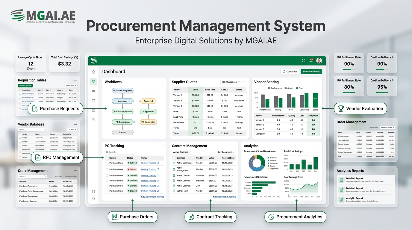 Procurement Management System dashboard deployment preview