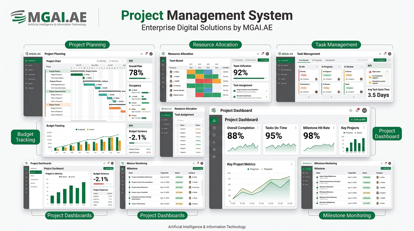 Project Management System dashboard deployment preview